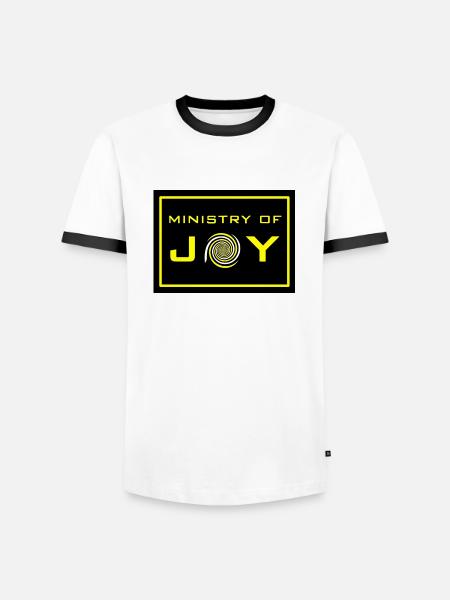 smiler ministry of joy - Men's Ringer Shirt - white/black