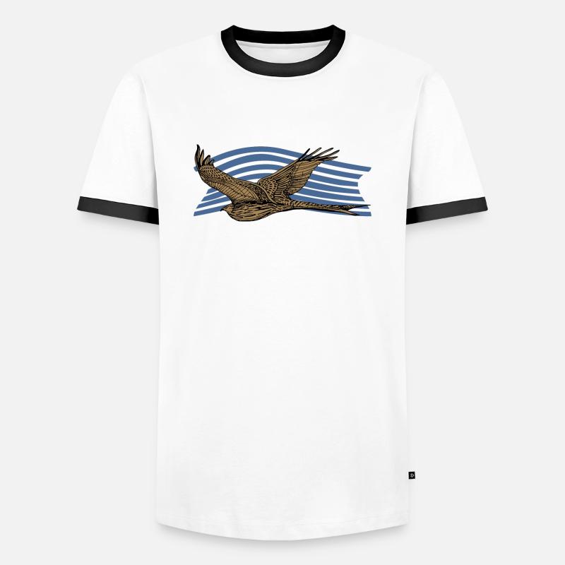 Vogel - Männer Kontrast-T-Shirt - Weiß/Schwarz