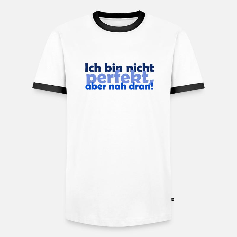 Perfekt nah dran - Männer Kontrast-T-Shirt - Weiß/Schwarz