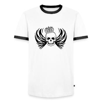 skull king - Männer Kontrast-T-Shirt - Weiß/Schwarz - Vorne - AI Model Female 172 light (172cm) & AI Model Male 178 dark (178cm)
