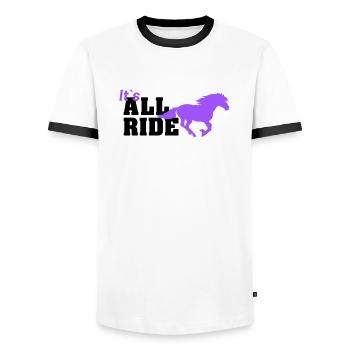 all ride - Männer Kontrast-T-Shirt - Weiß/Schwarz - Vorne - AI Model Female 172 light (172cm) & AI Model Male 178 dark (178cm)