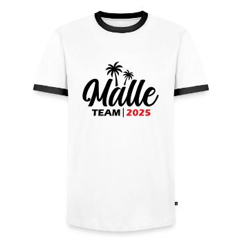 Malle 2025 Team Mallorca - Männer Kontrast-T-Shirt - Weiß/Schwarz - Vorne - AI Model Female 172 light (172cm) & AI Model Male 178 dark (178cm)
