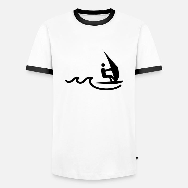windsurfer - Männer Kontrast-T-Shirt - Weiß/Schwarz