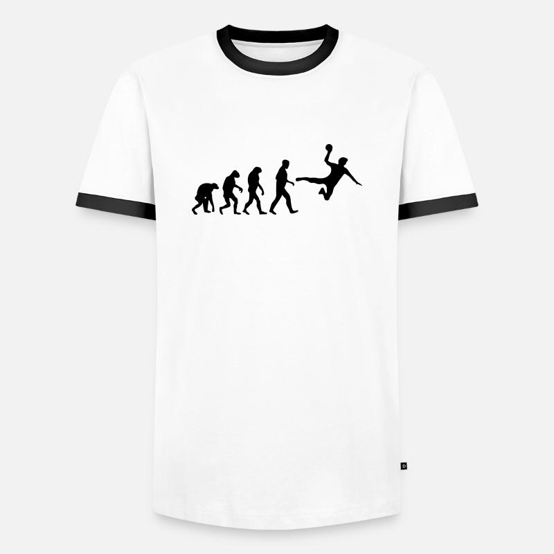 handball evolution - Männer Kontrast-T-Shirt - Weiß/Schwarz