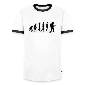 evolution feuerwehr1 - Männer Kontrast-T-Shirt - Weiß/Schwarz - Vorne - AI Model Female 172 light (172cm) & AI Model Male 178 dark (178cm)