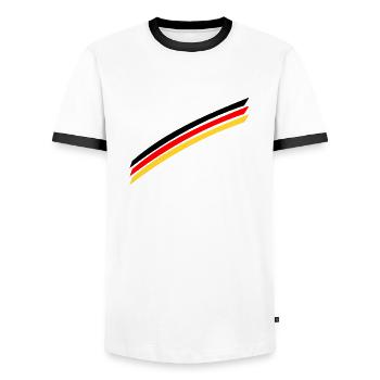 Germany flag - Men's Ringer Shirt - white/black - Front - AI Model Female 172 light (172cm) & AI Model Male 178 dark (178cm)
