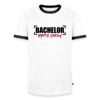 Bachelor Party Crew - T-shirt contrasté Homme - blanc/noir - Devant - AI Model Female 172 light (172cm) & AI Model Male 178 dark (178cm)