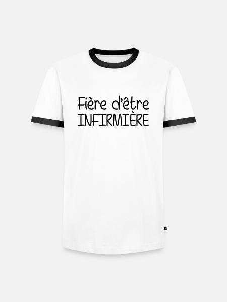Fière d'être Infirmière - T-shirt contrasté Homme - blanc/noir