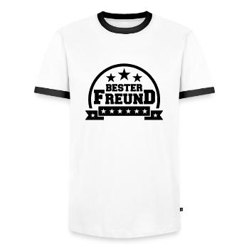 Bester Freund - Männer Kontrast-T-Shirt - Weiß/Schwarz - Vorne - AI Model Female 172 light (172cm) & AI Model Male 178 dark (178cm)