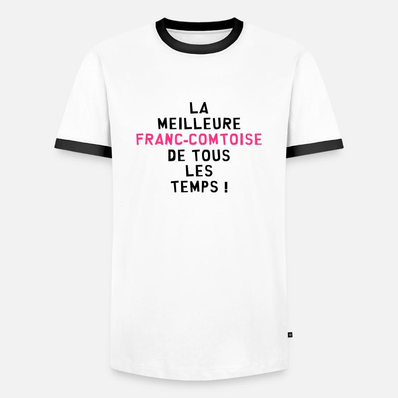 Franche-comté / Franc-Comtois / Franc-Comtoise - T-shirt contrasté Homme - blanc/noir