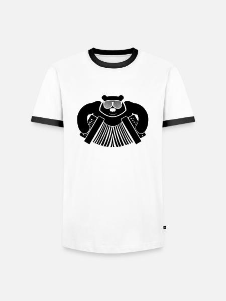 baer_musik - T-shirt contrasté Homme - blanc/noir