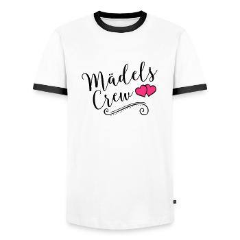 maedels crew heart - Männer Kontrast-T-Shirt - Weiß/Schwarz - Vorne - AI Model Female 172 light (172cm) & AI Model Male 178 dark (178cm)