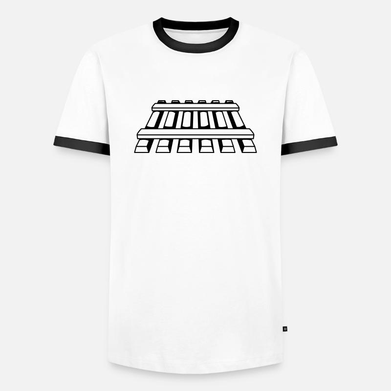 Track rails route - Men's Ringer Shirt - white/black