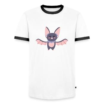 chauve souris - T-shirt contrasté Homme - blanc/noir - Devant - AI Model Female 172 light (172cm) & AI Model Male 178 dark (178cm)