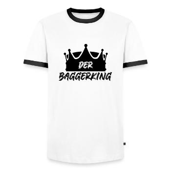 The excavator king - Men's Ringer Shirt - white/black - Front - AI Model Female 172 light (172cm) & AI Model Male 178 dark (178cm)
