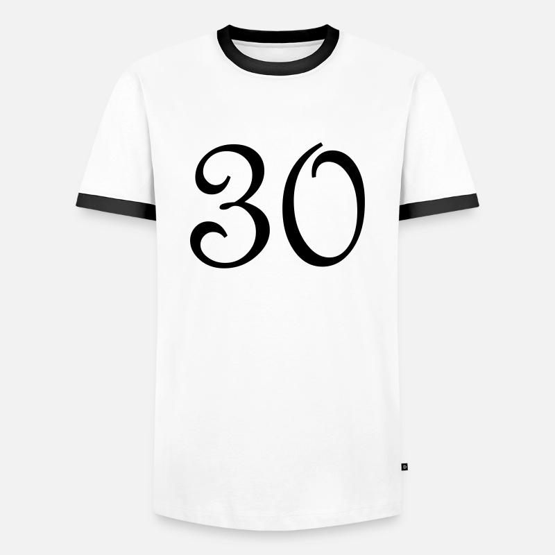 30 - Men's Ringer Shirt - white/black