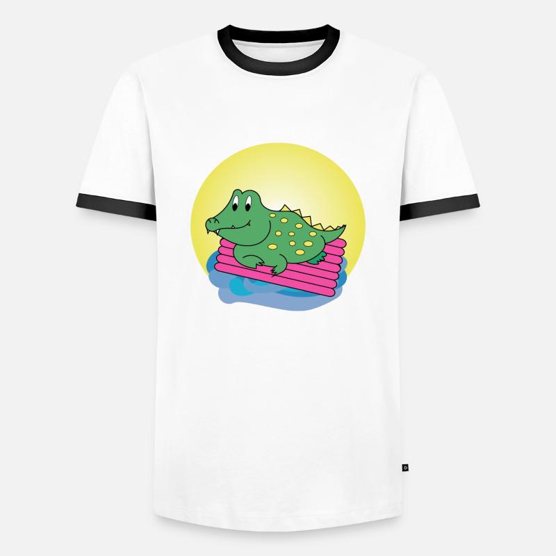 Kai Crocodile - Gift - Gift Idea - Men's Ringer Shirt - white/black