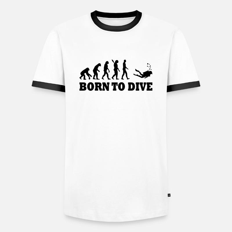 Diving Dive Dive - Men's Ringer Shirt - white/black