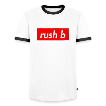 rush b - Männer Kontrast-T-Shirt - Weiß/Schwarz - Vorne - AI Model Female 172 light (172cm) & AI Model Male 178 dark (178cm)