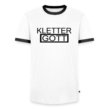 climbing - Männer Kontrast-T-Shirt - Weiß/Schwarz - Vorne - AI Model Female 172 light (172cm) & AI Model Male 178 dark (178cm)