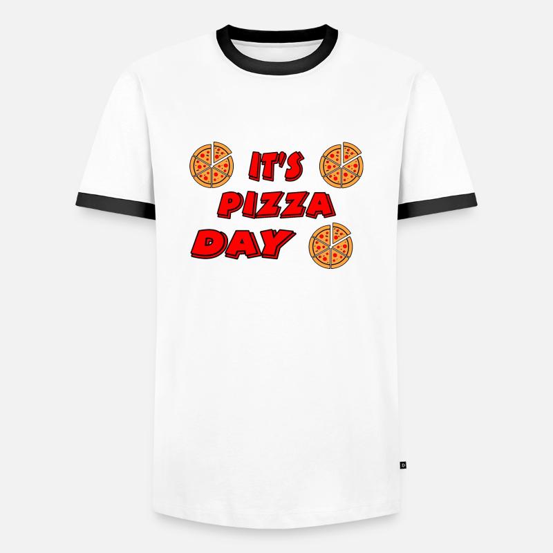 Pizza - Men's Ringer Shirt - white/black