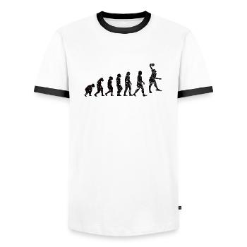 Club de basket-ball Amateurs de basket-ball Joueurs de basket-ball - T-shirt contrasté Homme - blanc/noir - Devant - AI Model Female 172 light (172cm) & AI Model Male 178 dark (178cm)