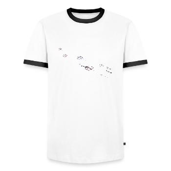 Going Home 2 - Men's Ringer Shirt - white/black - Front - AI Model Female 172 light (172cm) & AI Model Male 178 dark (178cm)