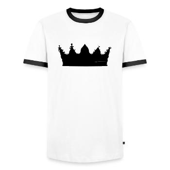 Crown Symbol King and Queen Love Vector 8 - Men's Ringer Shirt - white/black - Front - AI Model Female 172 light (172cm) & AI Model Male 178 dark (178cm)