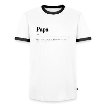 Papa - Cadeau original, définition - T-shirt contrasté Homme - blanc/noir - Devant - AI Model Female 172 light (172cm) & AI Model Male 178 dark (178cm)