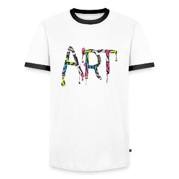 Graffiti style Splash hip hop colors painter color - Men's Ringer Shirt - white/black - Front - AI Model Female 172 light (172cm) & AI Model Male 178 dark (178cm)