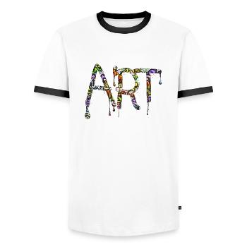 Graffiti style Splash hip hop couleurs peintre couleur - T-shirt contrasté Homme - blanc/noir - Devant - AI Model Female 172 light (172cm) & AI Model Male 178 dark (178cm)