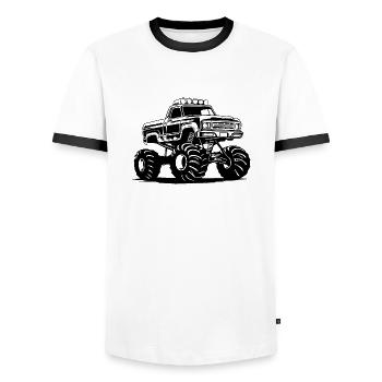 Monstertruck Monster Truck Liebhaber Fan - Männer Kontrast-T-Shirt - Weiß/Schwarz - Vorne - AI Model Female 172 light (172cm) & AI Model Male 178 dark (178cm)
