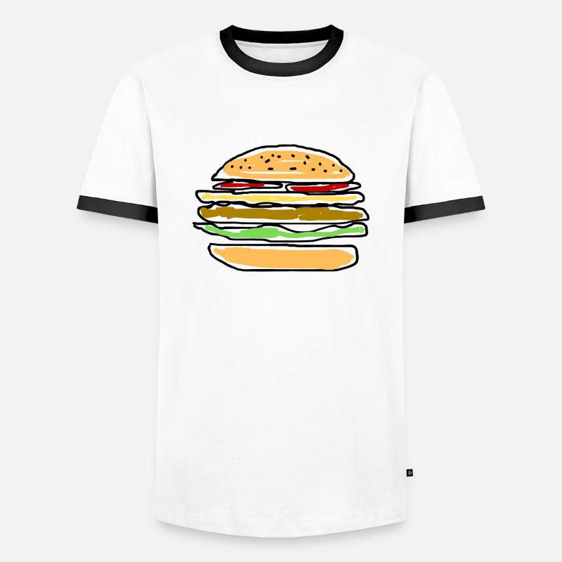 Burger - Men's Ringer Shirt - white/black