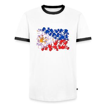 Philippines drapeau philippin fierté je cadeau - T-shirt contrasté Homme - blanc/noir - Devant - AI Model Female 172 light (172cm) & AI Model Male 178 dark (178cm)