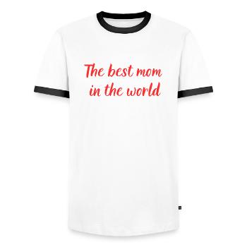 Beste Mutter - Männer Kontrast-T-Shirt - Weiß/Schwarz - Vorne - AI Model Female 172 light (172cm) & AI Model Male 178 dark (178cm)
