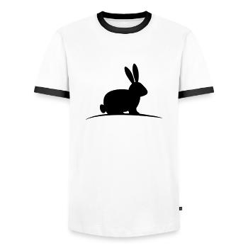 hare - Men's Ringer Shirt - white/black - Front - AI Model Female 172 light (172cm) & AI Model Male 178 dark (178cm)