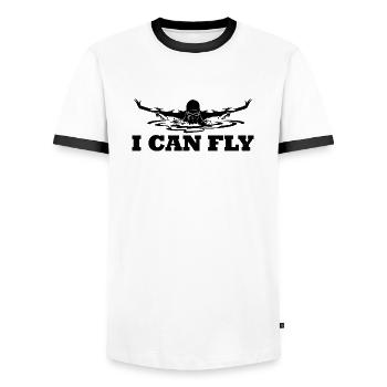 Swimming Water Sports - Men's Ringer Shirt - white/black - Front - AI Model Female 172 light (172cm) & AI Model Male 178 dark (178cm)