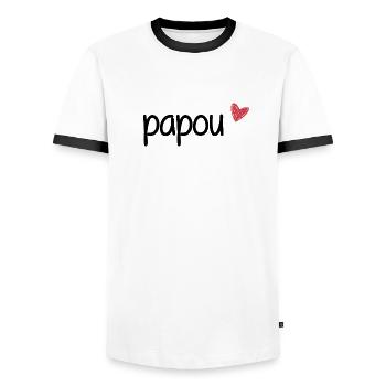 Gift idea christmas birthday man daddy papuan - Men's Ringer Shirt - white/black - Front - AI Model Female 172 light (172cm) & AI Model Male 178 dark (178cm)
