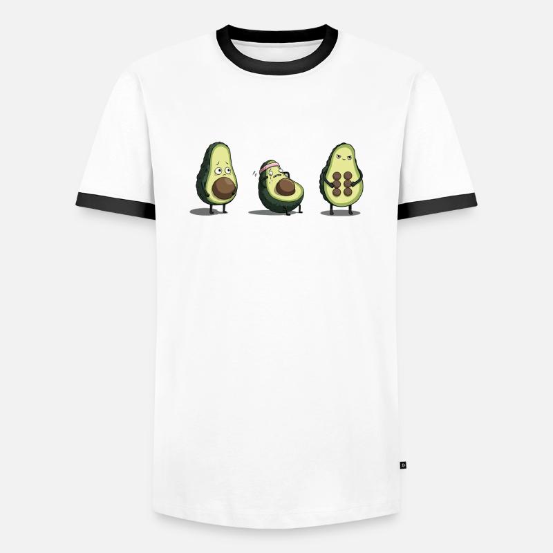 Evolution des Avocado-Körpers - Männer Kontrast-T-Shirt - Weiß/Schwarz