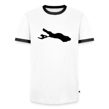 Bodensee - Männer Kontrast-T-Shirt - Weiß/Schwarz - Vorne - AI Model Female 172 light (172cm) & AI Model Male 178 dark (178cm)