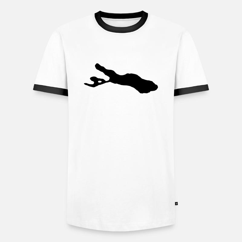 Bodensee - Männer Kontrast-T-Shirt - Weiß/Schwarz