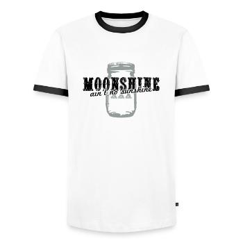 Moonshine + ain't no sunshine - Männer Kontrast-T-Shirt - Weiß/Schwarz - Vorne - AI Model Female 172 light (172cm) & AI Model Male 178 dark (178cm)