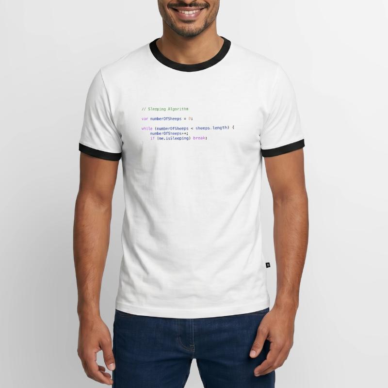 Programmierer Code Schäfchen zählen Logik Männer Kontrast-T-Shirt