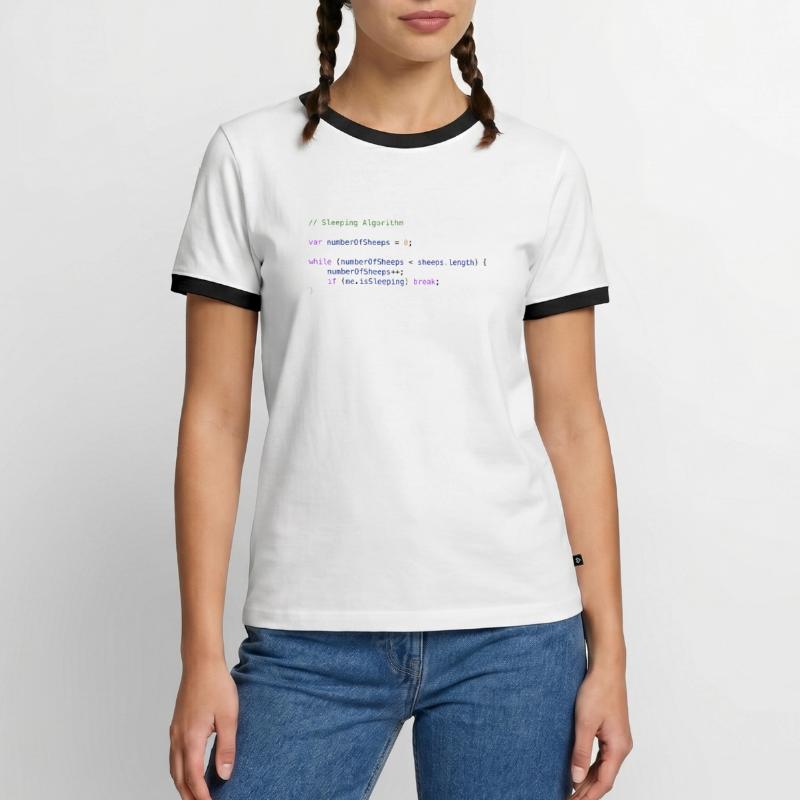 Programmierer Code Schäfchen zählen Logik Männer Kontrast-T-Shirt