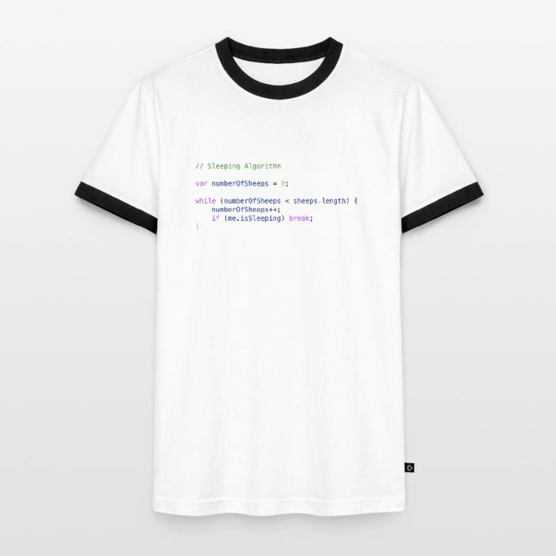 Programmierer Code Schäfchen zählen Logik Männer Kontrast-T-Shirt