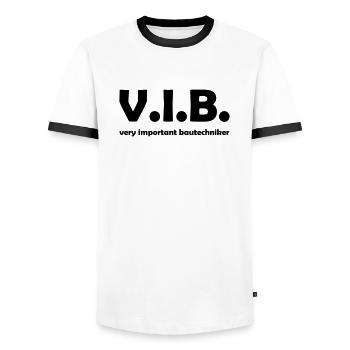 Very Important Bautechniker - Männer Kontrast-T-Shirt - Weiß/Schwarz - Vorne - AI Model Female 172 light (172cm) & AI Model Male 178 dark (178cm)