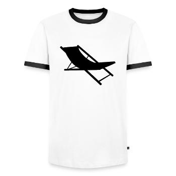 silhouette chaise longue chaise de plage vacances - T-shirt contrasté Homme - blanc/noir - Devant - AI Model Female 172 light (172cm) & AI Model Male 178 dark (178cm)