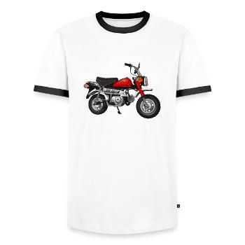 Monkey Z50J J2 DE | monza red - Men's Ringer Shirt - white/black - Front - AI Model Female 172 light (172cm) & AI Model Male 178 dark (178cm)