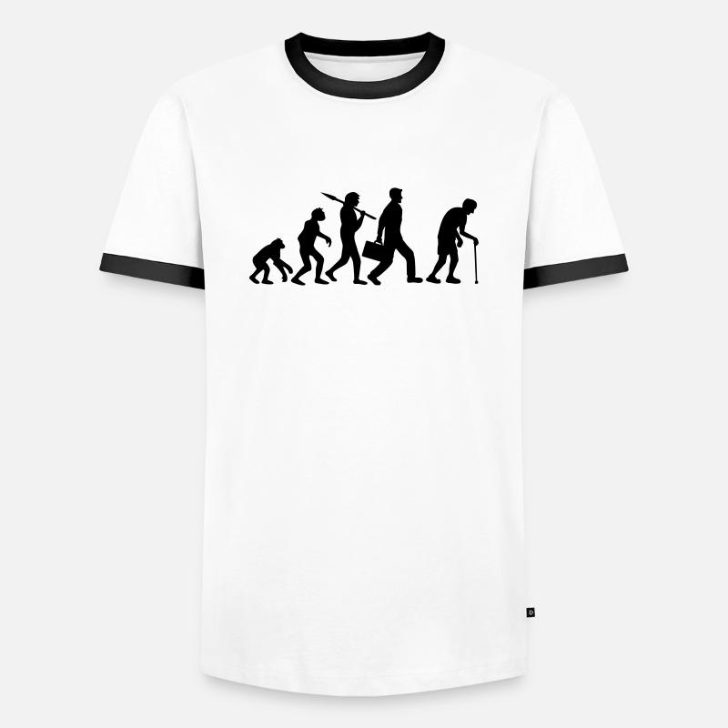 Evolution grandpa design - Men's Ringer Shirt - white/black