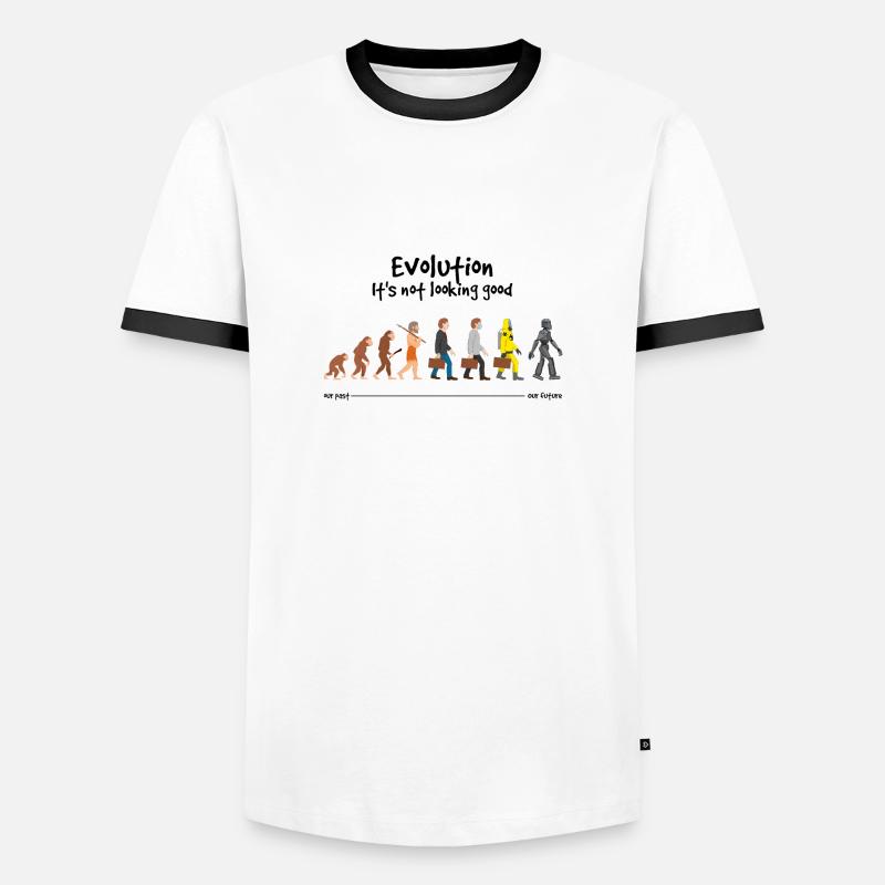 Evolution Es sieht nicht gut aus - Männer Kontrast-T-Shirt - Weiß/Schwarz